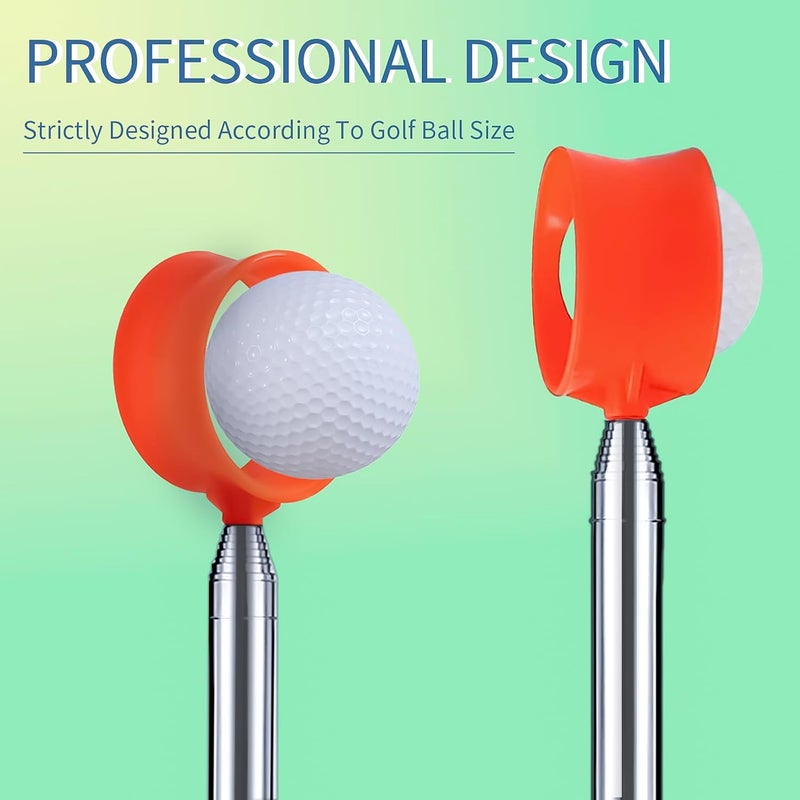 Nogcay Golf Ball Retriever for Water Telescopic, 9Ft/12Ft Stainless Steel Ball Retriever Tool Golf Ball Grabber - Image 3